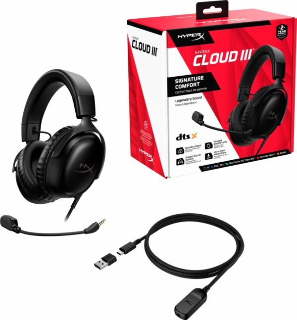 HyperX Cloud III Casque Gamer Filaire - Noir (PC, PS5, Xbox Series X/S) – Image 7